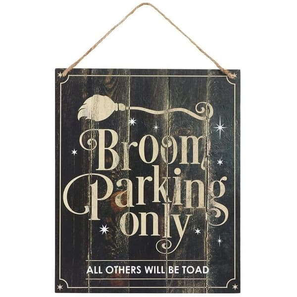 Something Different Broom Parking Only MDF Plaque Black/Beige One Size