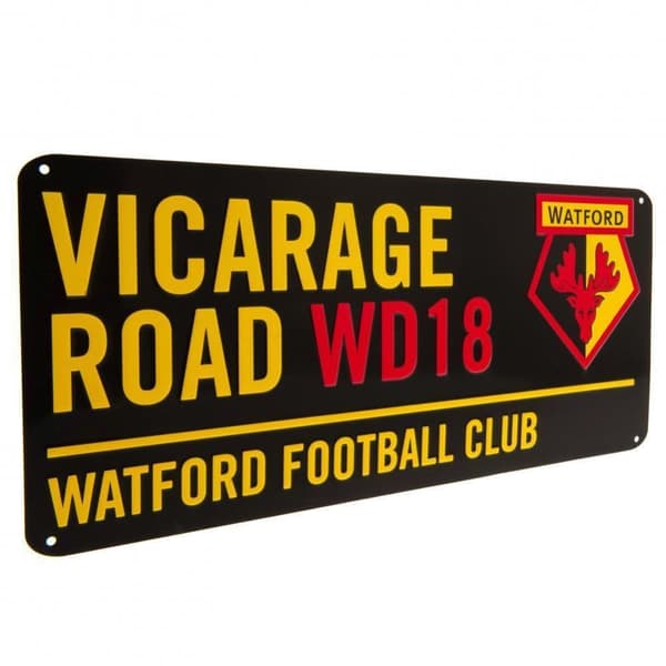 Watford FC Street Sign Black/Yellow One Size
