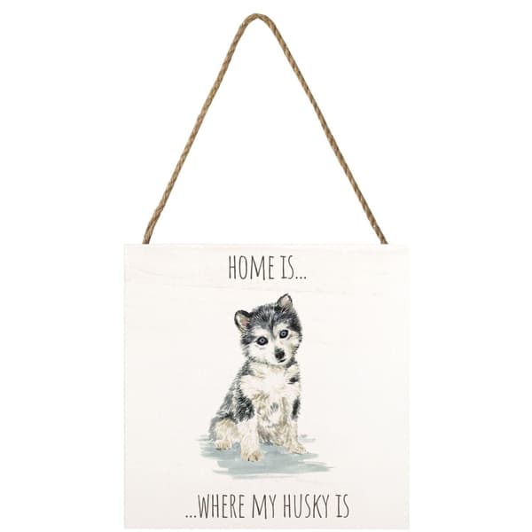Louise Nisbet Husky-plakette i træ White/Black One Size