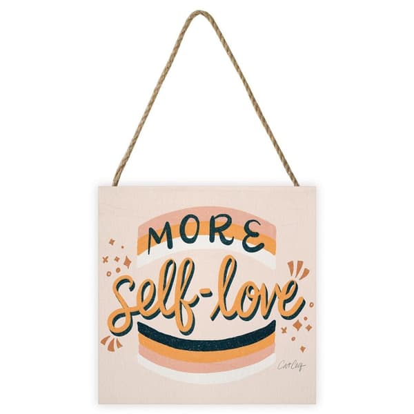 Cat Coquillette More Self Love Wooden Plaque Light Pink/Orange/White One Size
