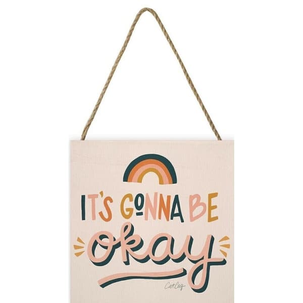 Cat Coquillette It´s Gonna Be Okay Wooden Plaque Light Pink/Orange/Black One Size