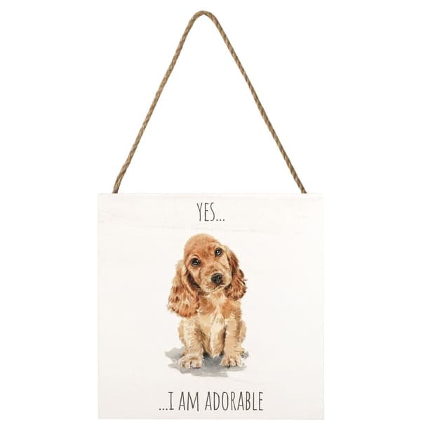 Louise Nisbet Plakett i trä med Cocker Spaniel Golden Brown/White One Size