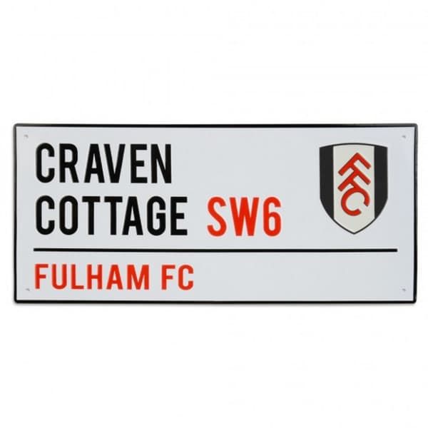 Fulham FC Street Sign White/Black One Size