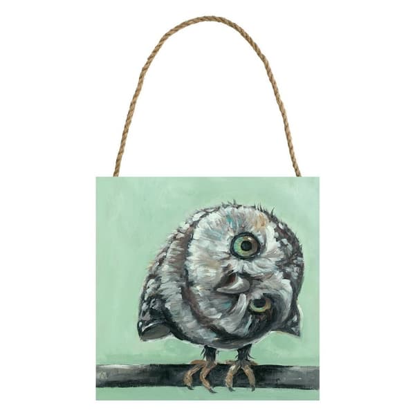 Louise Brown Wooden Owl Plaque Green One Size