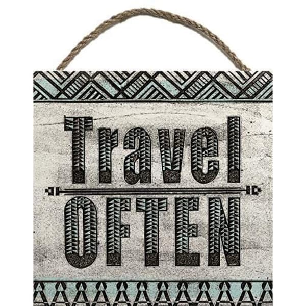 Barry Goodman Travel Often Wooden Plaque Grey/Black/Ocean Green One Size