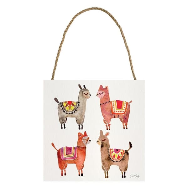 Cat Coquillette Wooden Alpaca Plaque Multicoloured One Size