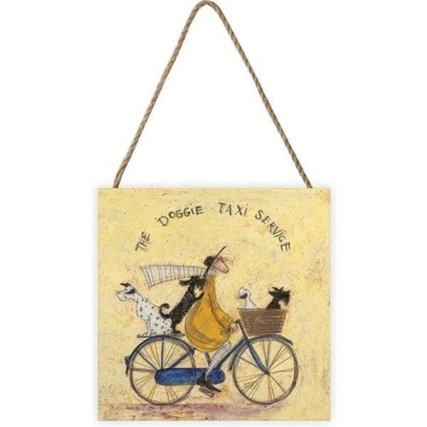 Sam Toft Hundetaxiservice Træplakette Yellow One Size