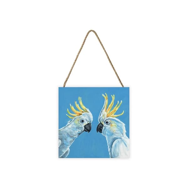 Louise Brown Kakadueplakette i træ Blue/White/Yellow One Size