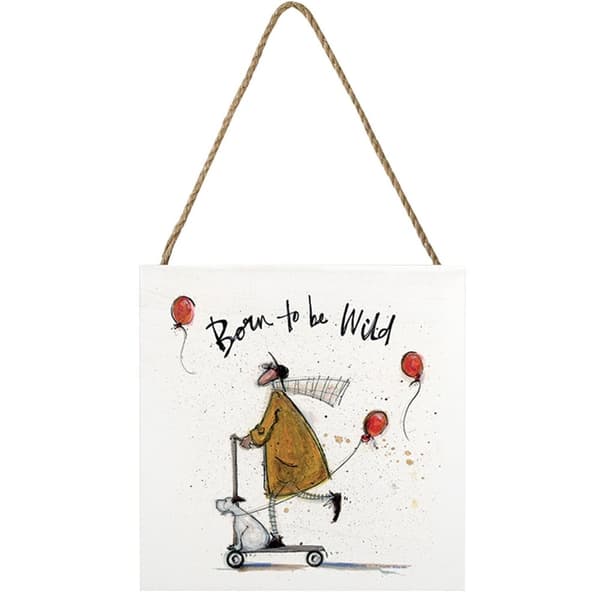 Sam Toft Born To Be Wild Wooden Plaque White/Mustard Yellow/Red One Size