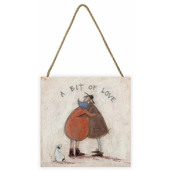 Sam Toft En bit av kärlek träplakett Ecru/Brown/Red One Size