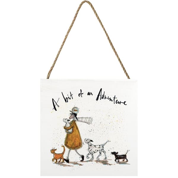 Sam Toft A Bit Of An Adventure Wooden Plaque White/Mustard Yellow/Black One Size