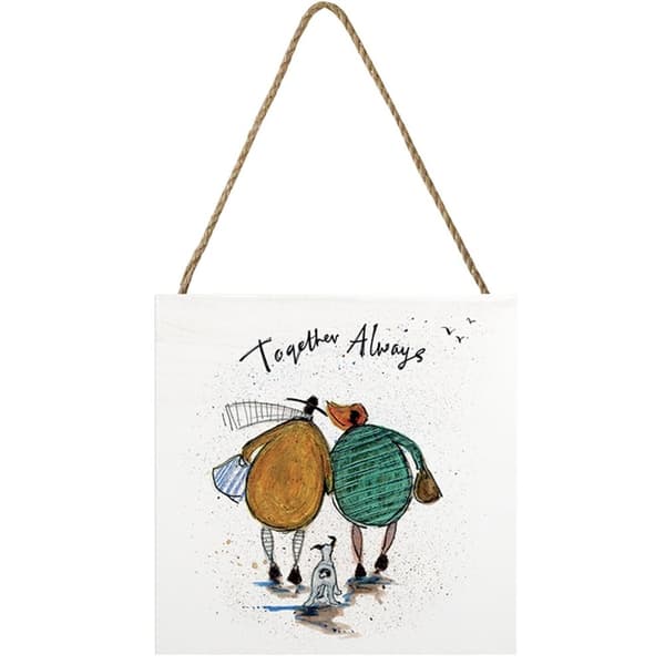 Sam Toft Together Always Wooden Plaque White/Mustard Yellow/Green One Size