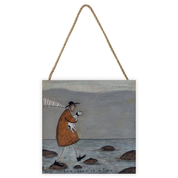 Sam Toft One Step At A Time Wooden Plaque Grey/Orange/Brown One Size