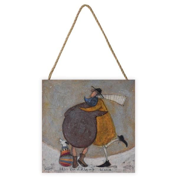 Sam Toft It´s Cuddle Up Time Wooden Plaque Grey/Dark Brown/Mustard Yellow One Size