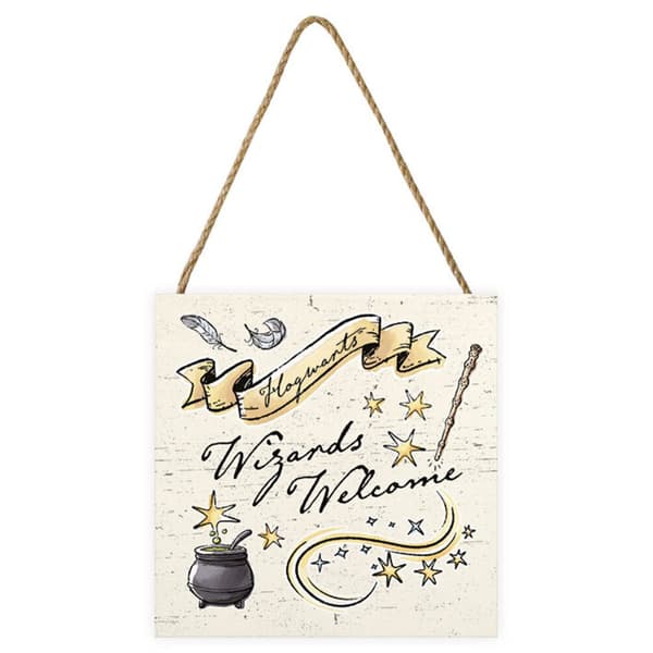 Harry Potter Wizards Welcome Wooden Plaque Beige One Size