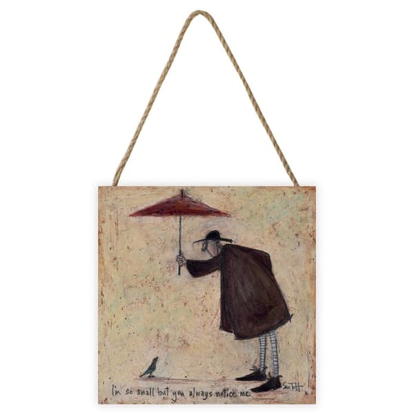 Sam Toft I´m So Small But You Always Notice Me Wooden Plaque Beige/Dark Brown/Maroon One Size