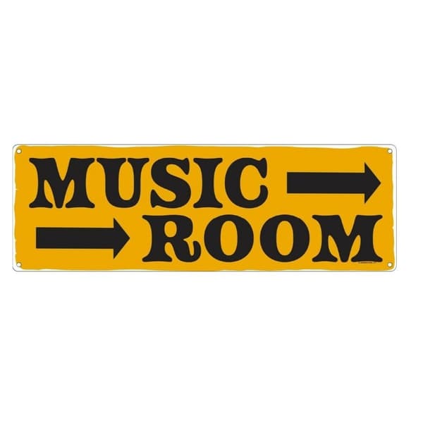 Grindstore Music Room Plaque Yellow/Black One Size