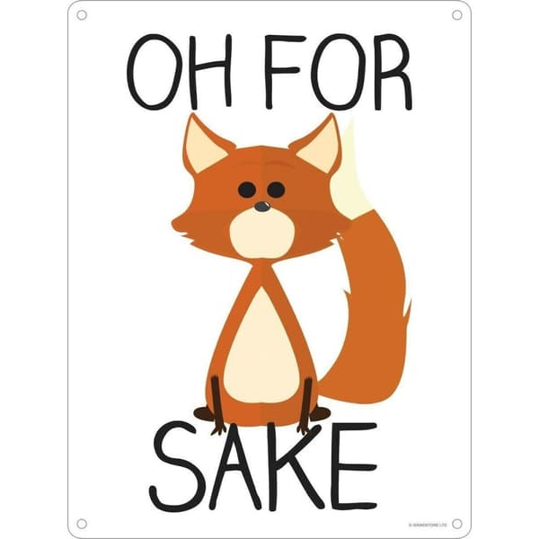 Grindstore Oh For Fox Sake Plaque White/Orange/Black One Size
