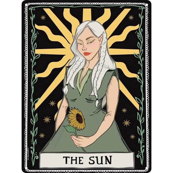 Grindstore Spiritual Sun Tarot Cards Plaque Black/Green/Yellow One Size