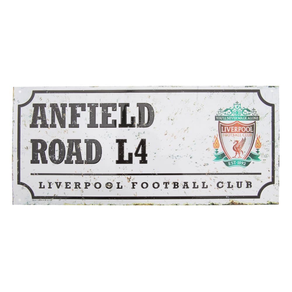 Liverpool FC Officiell Retro Football Crest Street Sign