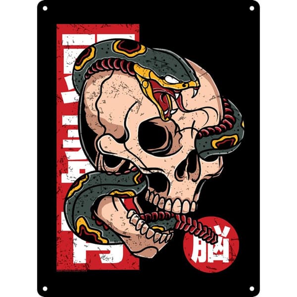 Unorthodox Collective Snake Skull Mini Plaque Black/Red/Beige One Size