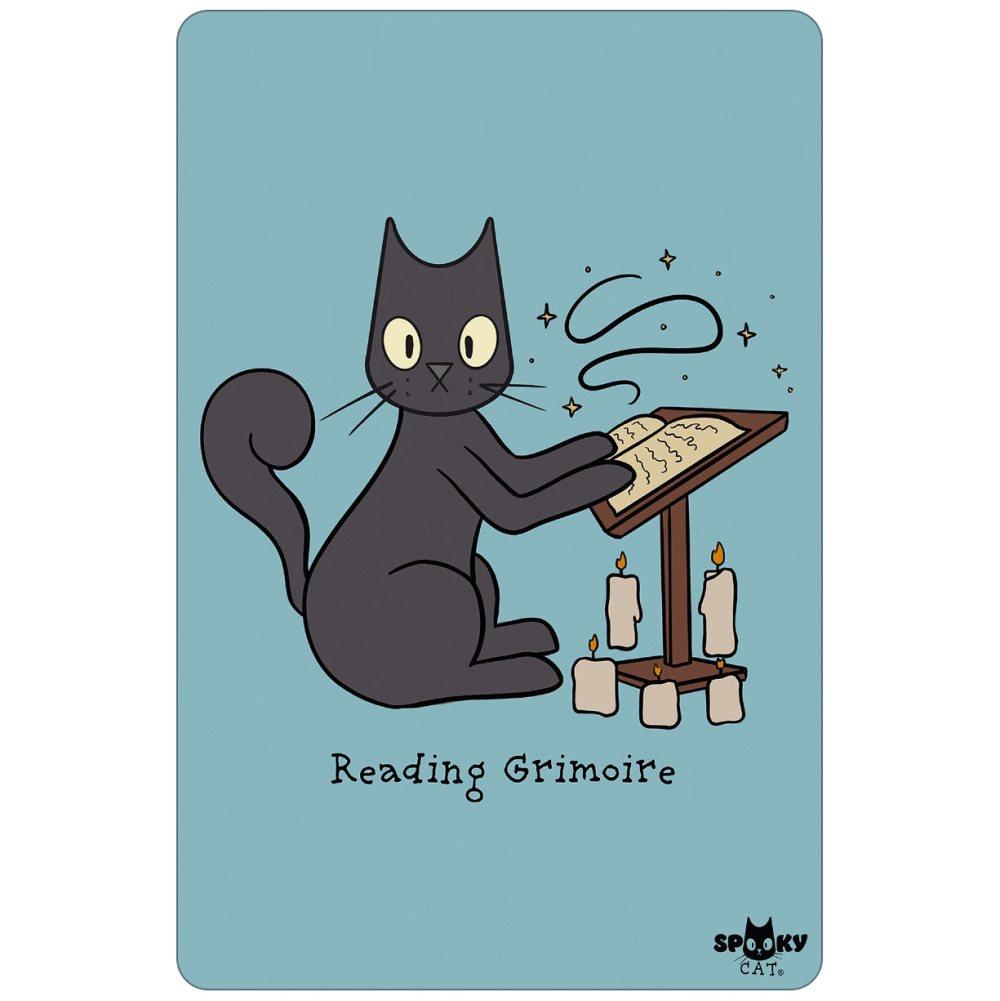 Spooky Cat Plakett för läsning av Grimoire