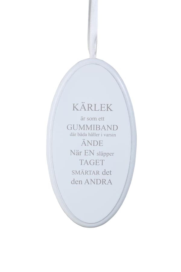 Skylt Kärlek Vit 15x8 cm