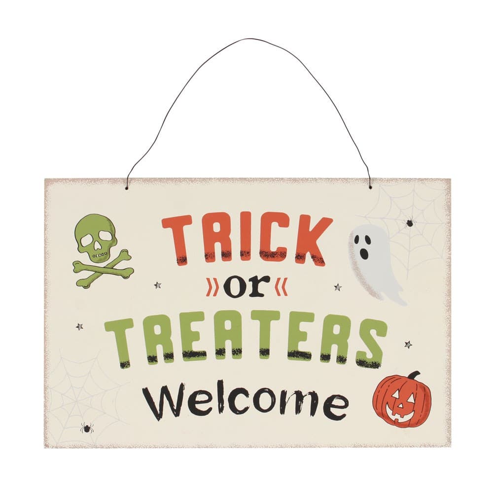 Something Different Trick Or Treaters Welcome Halloween hängande skylt