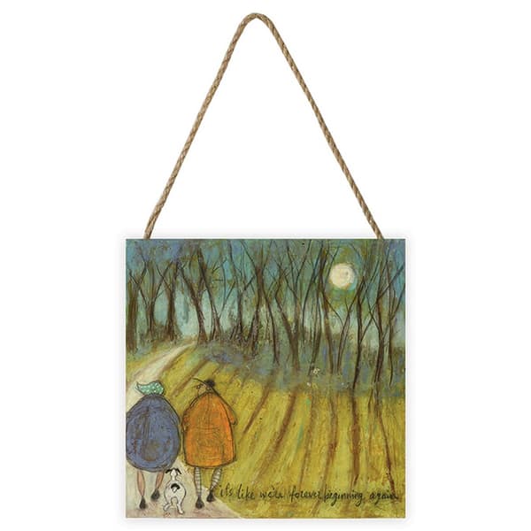 Sam Toft It´s Like We´re Forever Beginning Again Wooden Block Multicoloured 20cm x 20cm x 2.7cm