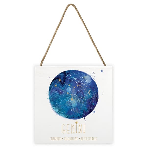 Summer Thornton Gemini træblok White/Blue 20cm x 20cm x 2.7cm
