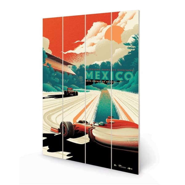 Zoom Mexico Formula 1 Plaque White/Orange/Green 59cm x 40cm