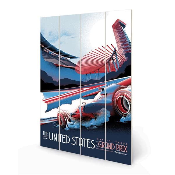 Zoom Circuit Of The Americas 2017 Formula 1 Plaque Blue/Red 59cm x 40cm