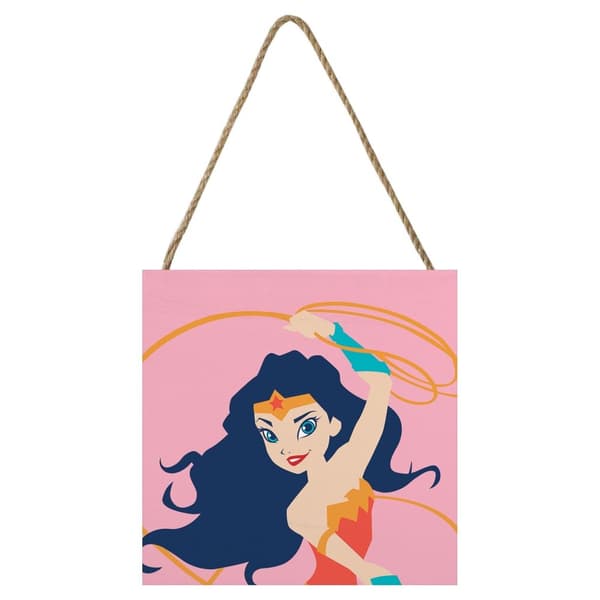 Wonder Woman Lasso træblok Pink/Black/Red 20cm x 20cm