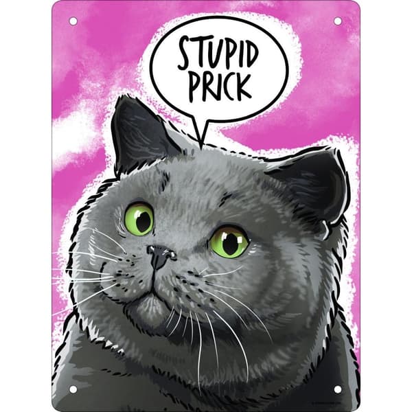 Cute But Abusive Stupid Prick Tin Mini Plaque