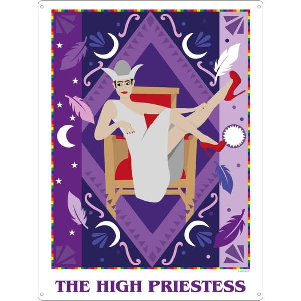 Deadly Tarot The High Priestess Tin Plaque Purple/White/Red One Size