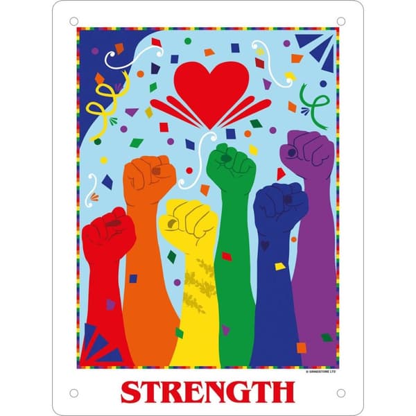 Deadly Tarot Strength Tin Plaque Multicoloured 40cm x 30cm