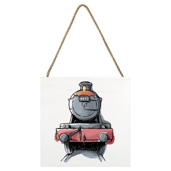 Harry Potter Hogwarts Express Wooden Block White/Grey/Red 20cm x 20cm