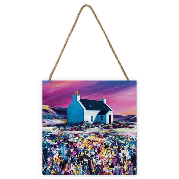 Avril Thomson Smith Sky Dance Wooden Block Multicoloured 20cm x 20cm