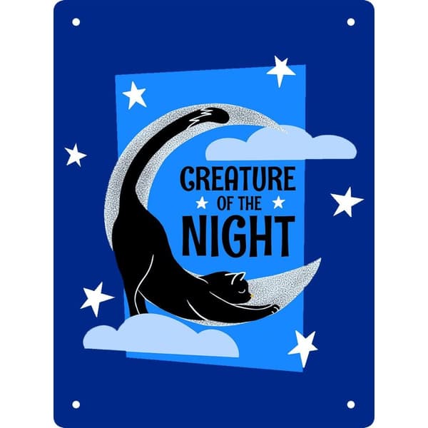 Grindstore Witches Familiar Creature Of The Night Tin Mini Plaque Blue/Black One Size
