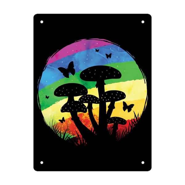 Grindstore Rainbow Mushroom Plaque Multicoloured One Size