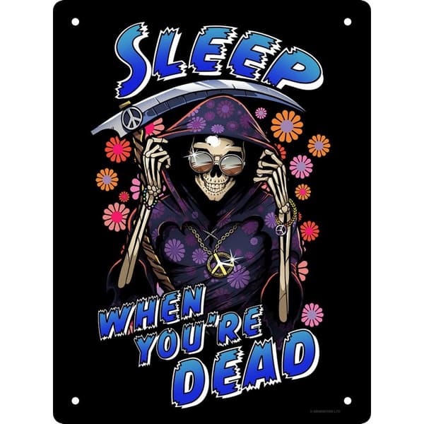 Grindstore Sleep When You´re Dead Tin Happy Reaper Plaque Black One Size