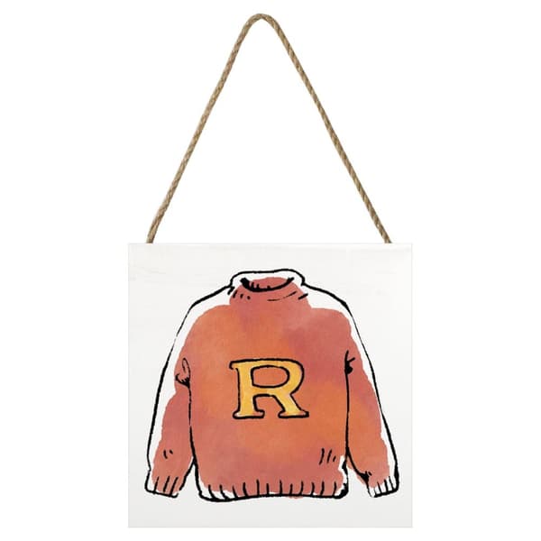 Harry Potter Jumper Ron Weasley Wooden Block Maroon/Yellow 20cm x 20cm