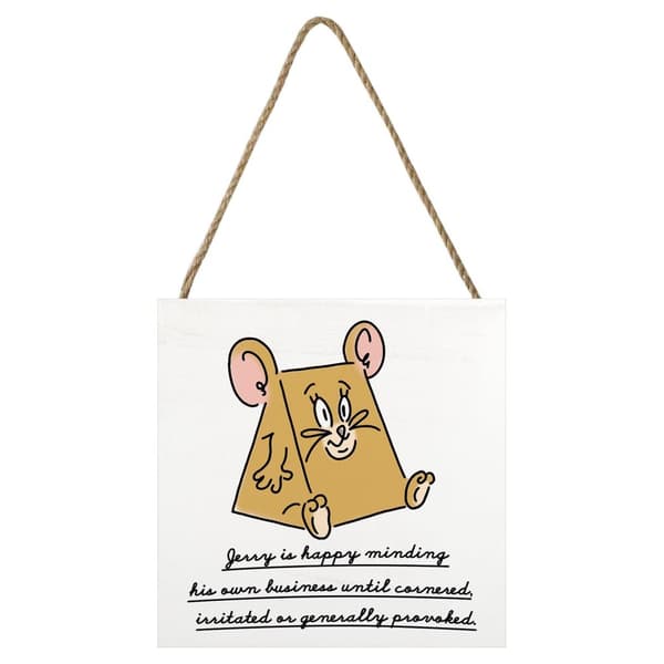 Tom and Jerry Eget företag träblock White/Brown/Black 20cm x 20cm