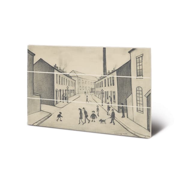 L.S. Lowry North James Henry Street Salford 1956 Print Cream 20cm x 29.5cm