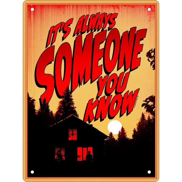 Grindstore It´s Always Someone You Know Tin Plaque Orange/Red 10.1cm x 30.5cm