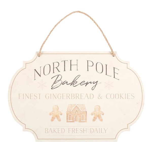 Something Different North Pole Bakery Hanging Sign Beige One Size