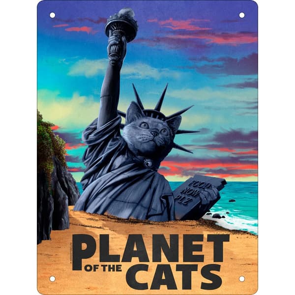 Horror Cats Katternas planet minitavla i plåt Multicoloured 20cm x 15cm