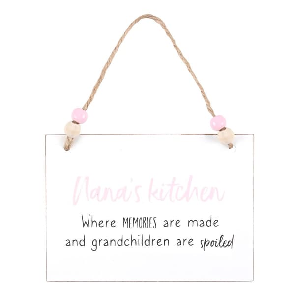 Something Different Nana´s Kitchen Hanging Sign White/Black/Pink One Size