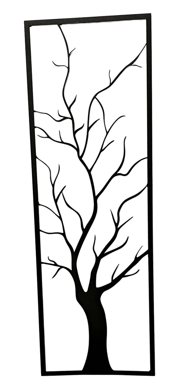 Tavla Träd Svart Metall 23x69 cm
