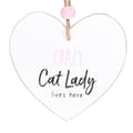 Miniatyrbillede 3 af 3: Something Different Crazy Cat Lady Heart Hanging Sentiment Sign